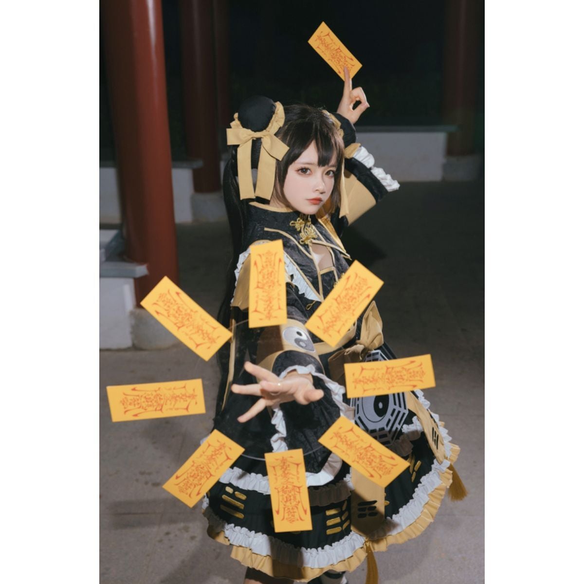 Chinese-Inspired Lolita Dress Ensemble