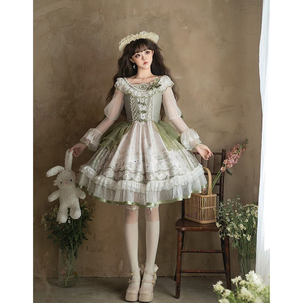Elegant Green Frill Lolita Dress