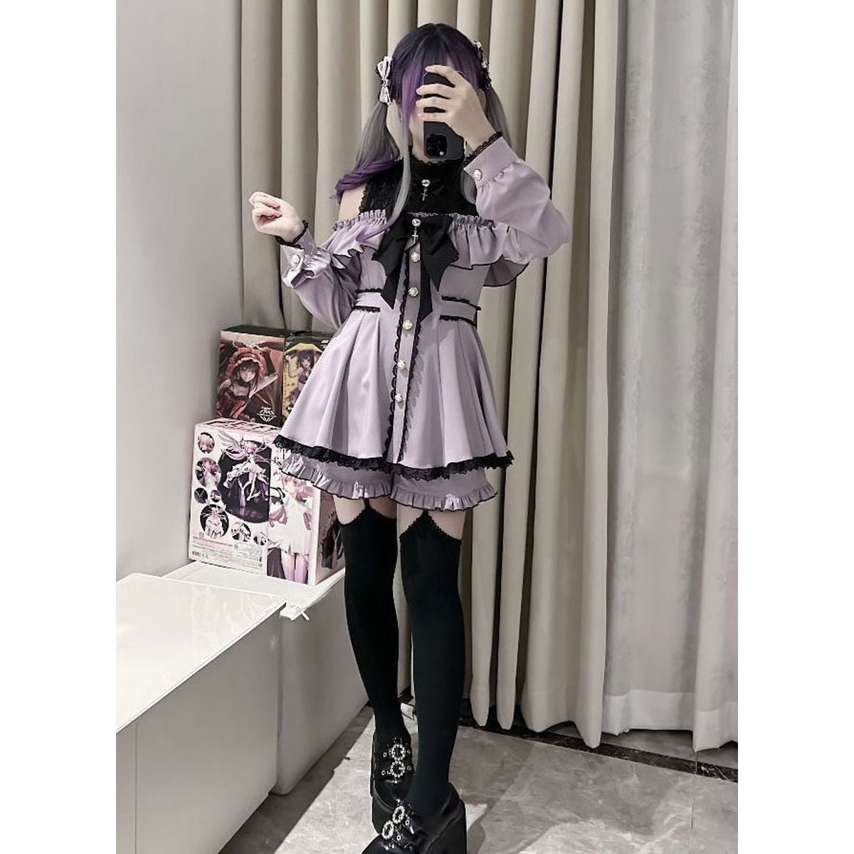 Jirai-kei Open Shoulder Dress