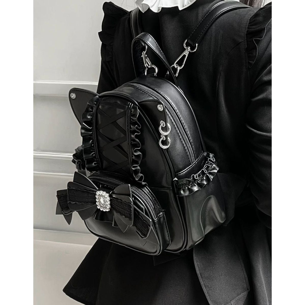 Kawaii Cat Ear Lace-Up Bag