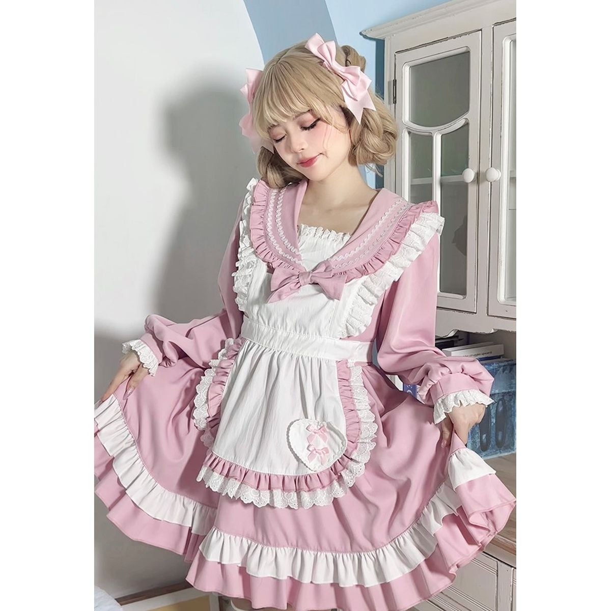 Sailor Collar Frill Maid Dress