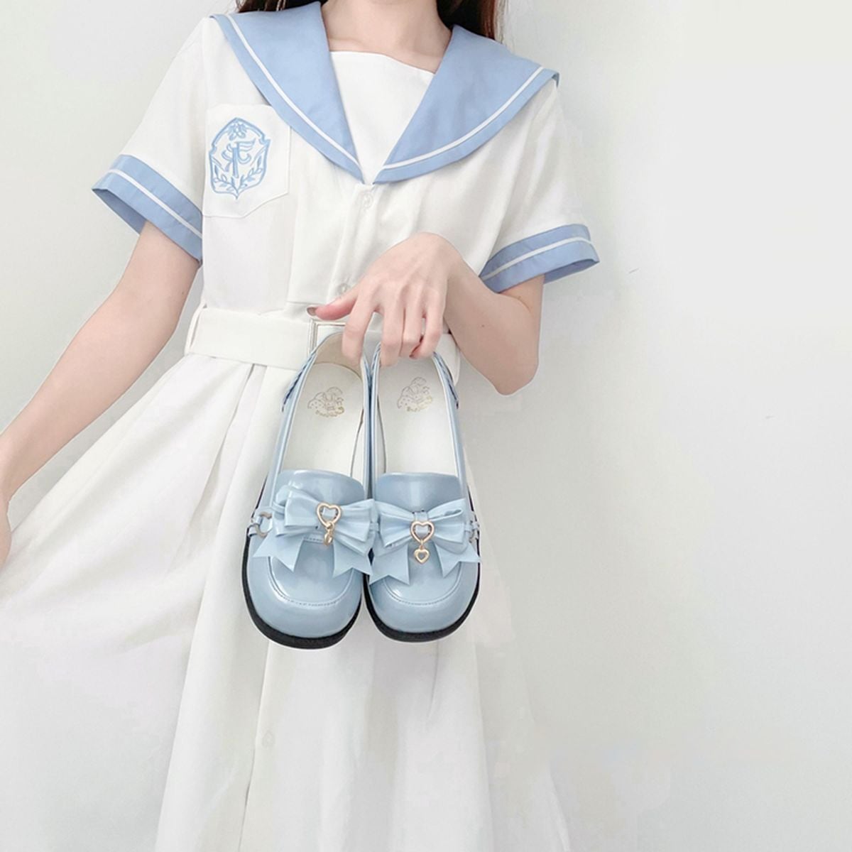 Flat Heart-Bow Dolly Shoes