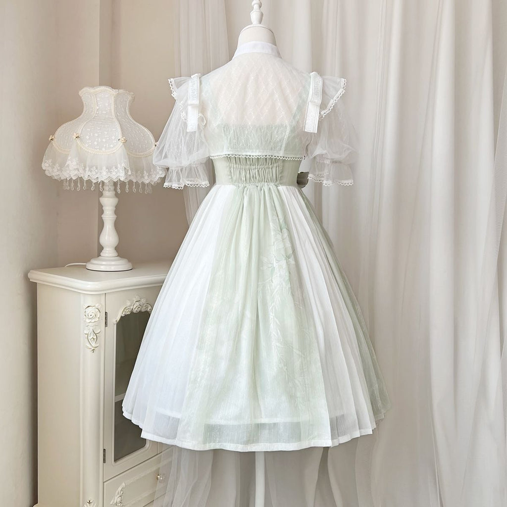Charming Floral Lace Dress Ensemble