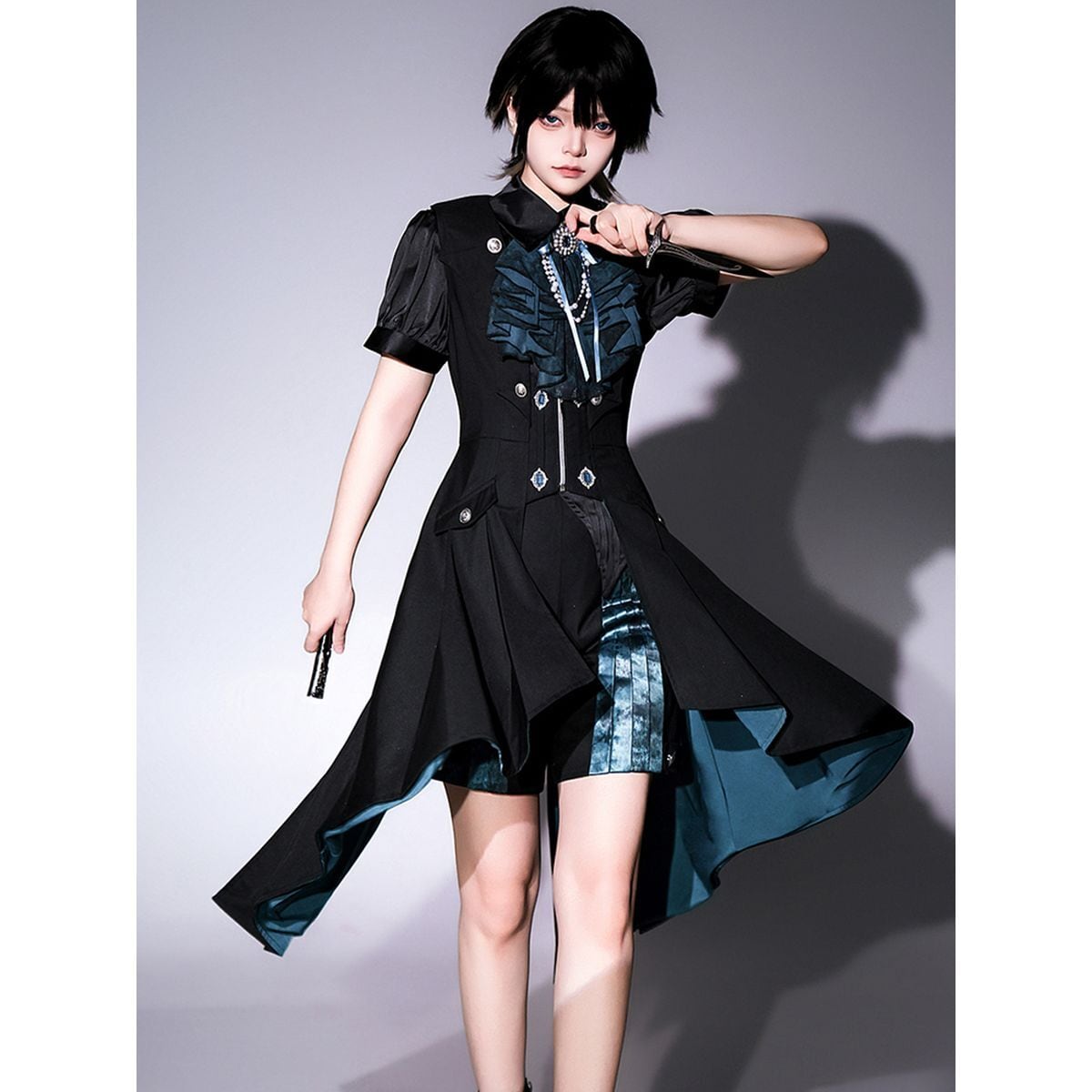 Noble Black and Blue Prince Attire