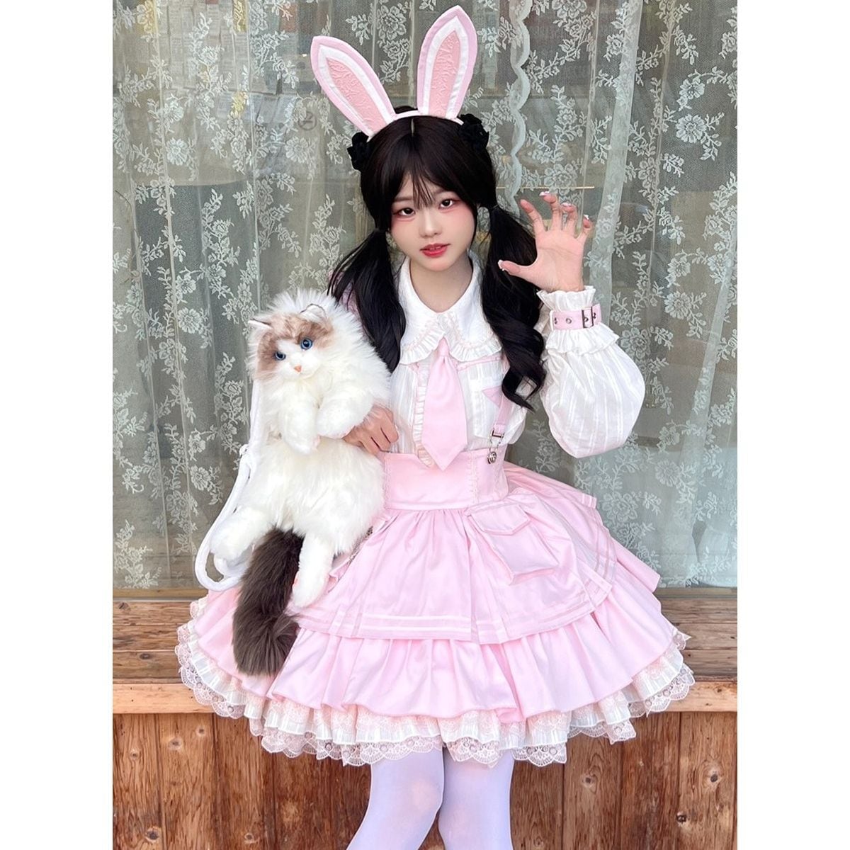 Cute Ruffle Jumper Skirt Outfit