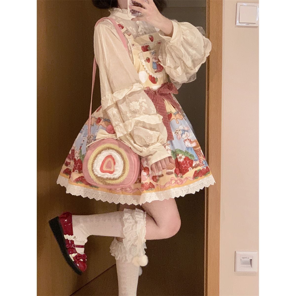 Strawberry Roll Cake Backpack