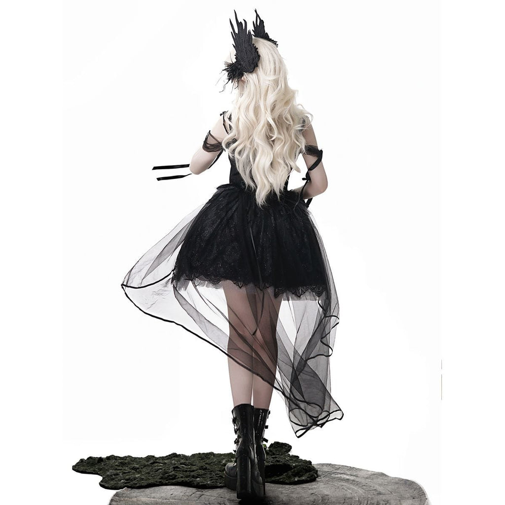 Elegant Gothic Lace Off-Shoulder Ensemble