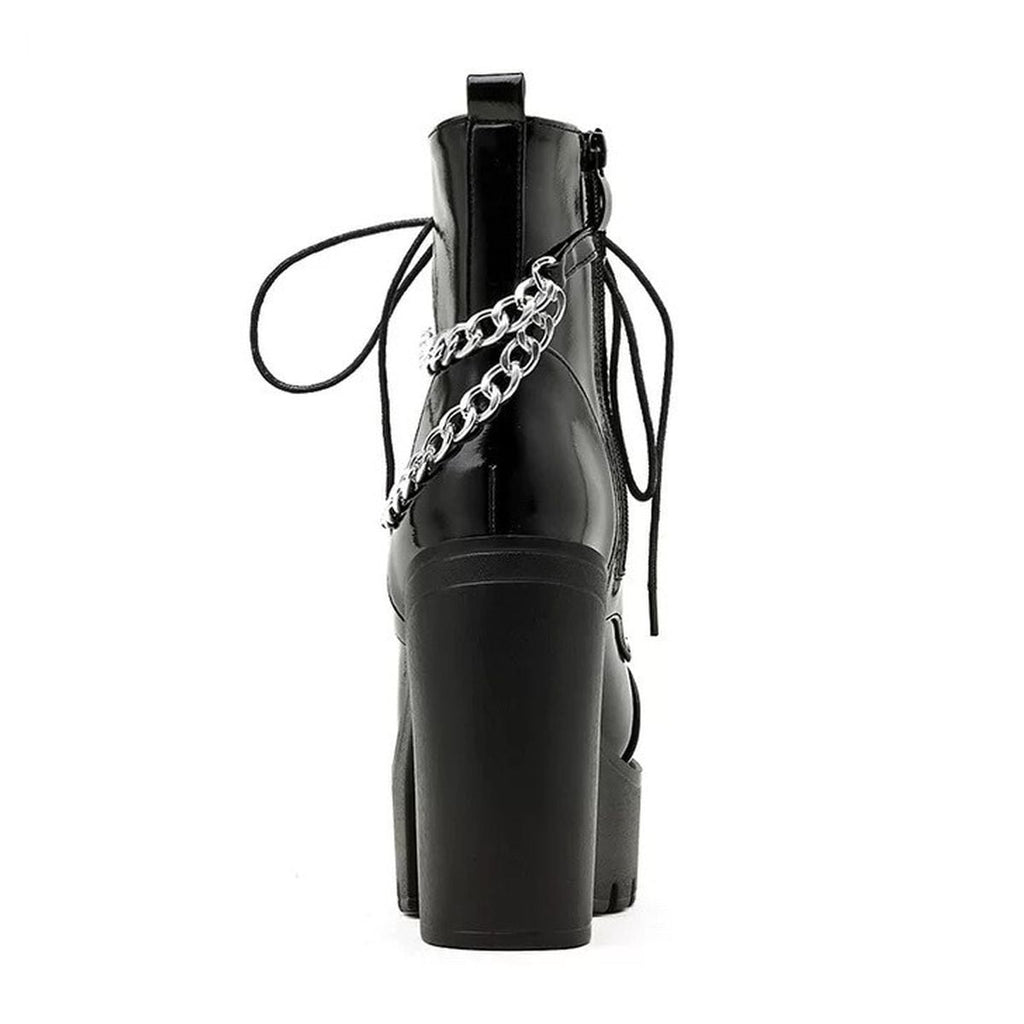 Short Boots with Chain Detail