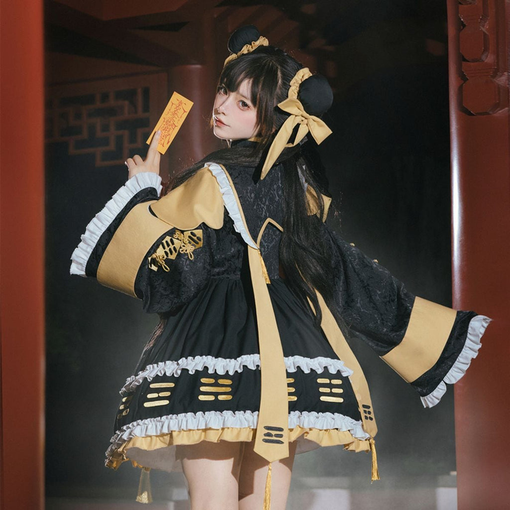 Chinese-Inspired Lolita Dress Ensemble