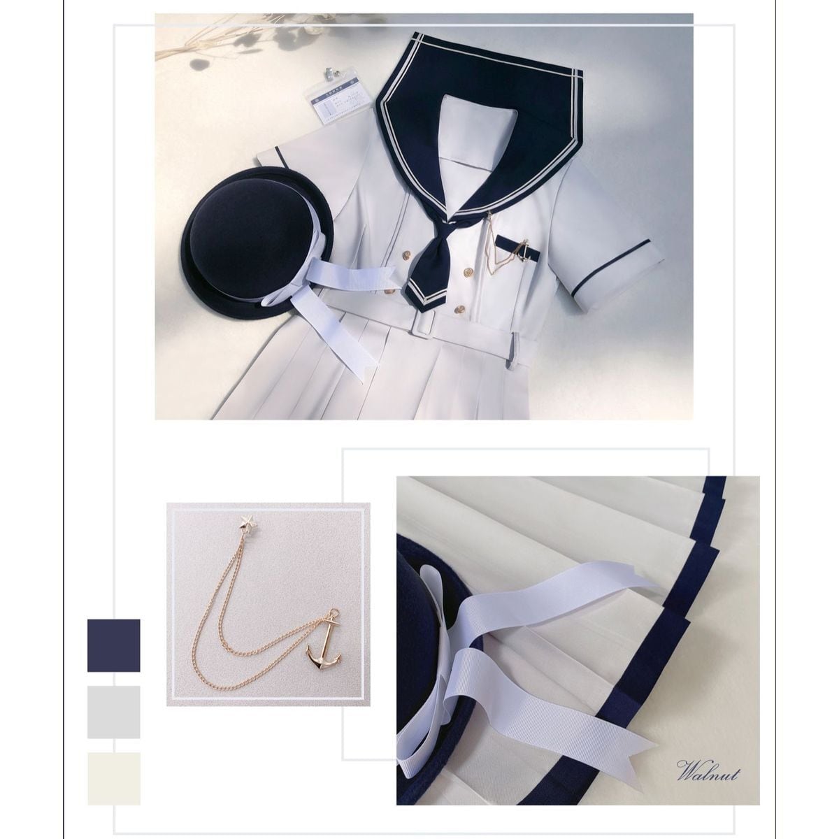 Elegant Sailor Collar Dress