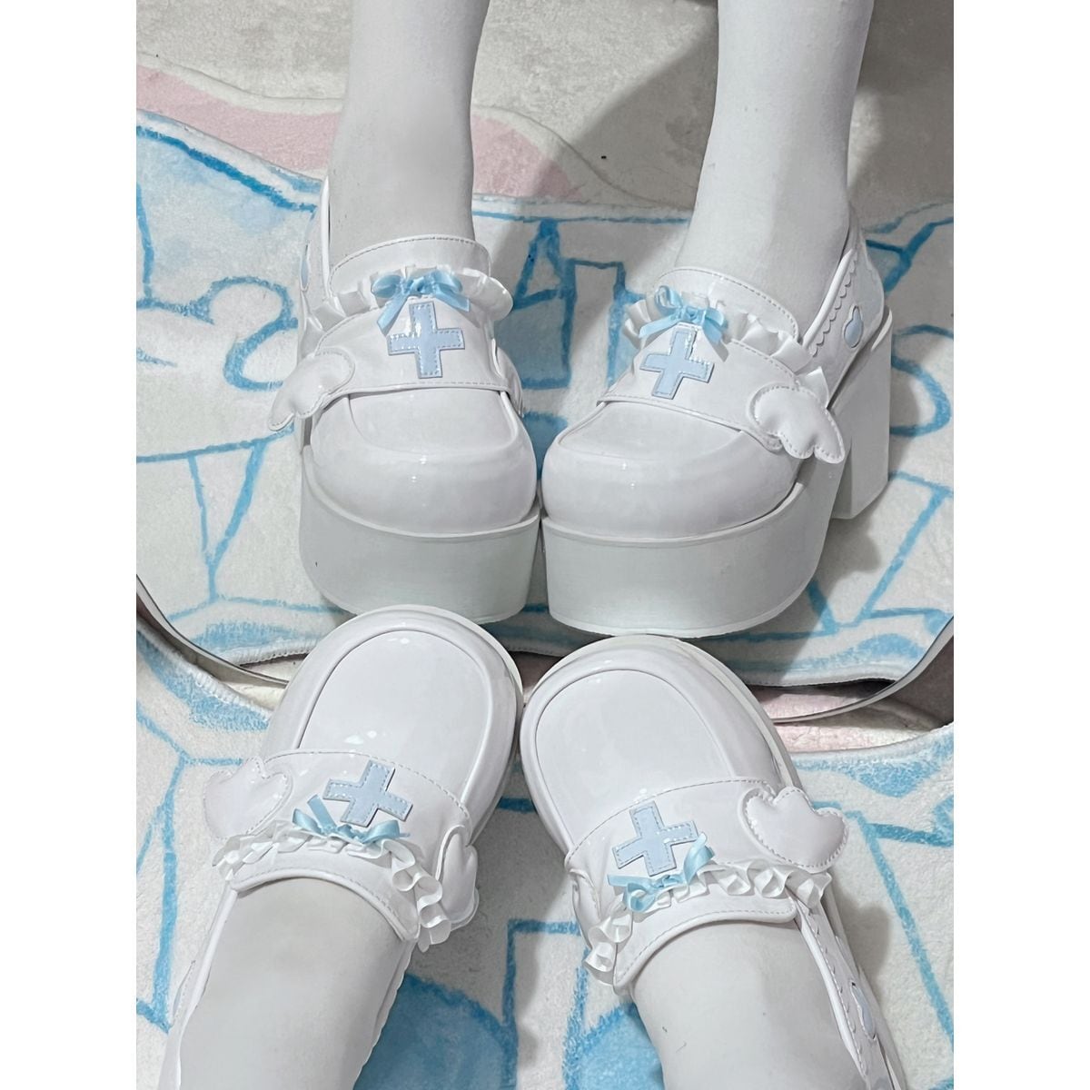 Heavenly Bow-Cross High-Sole Shoes