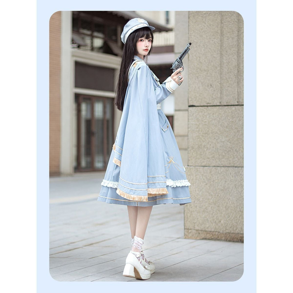 Sky Blue Military Lolita Dress Set