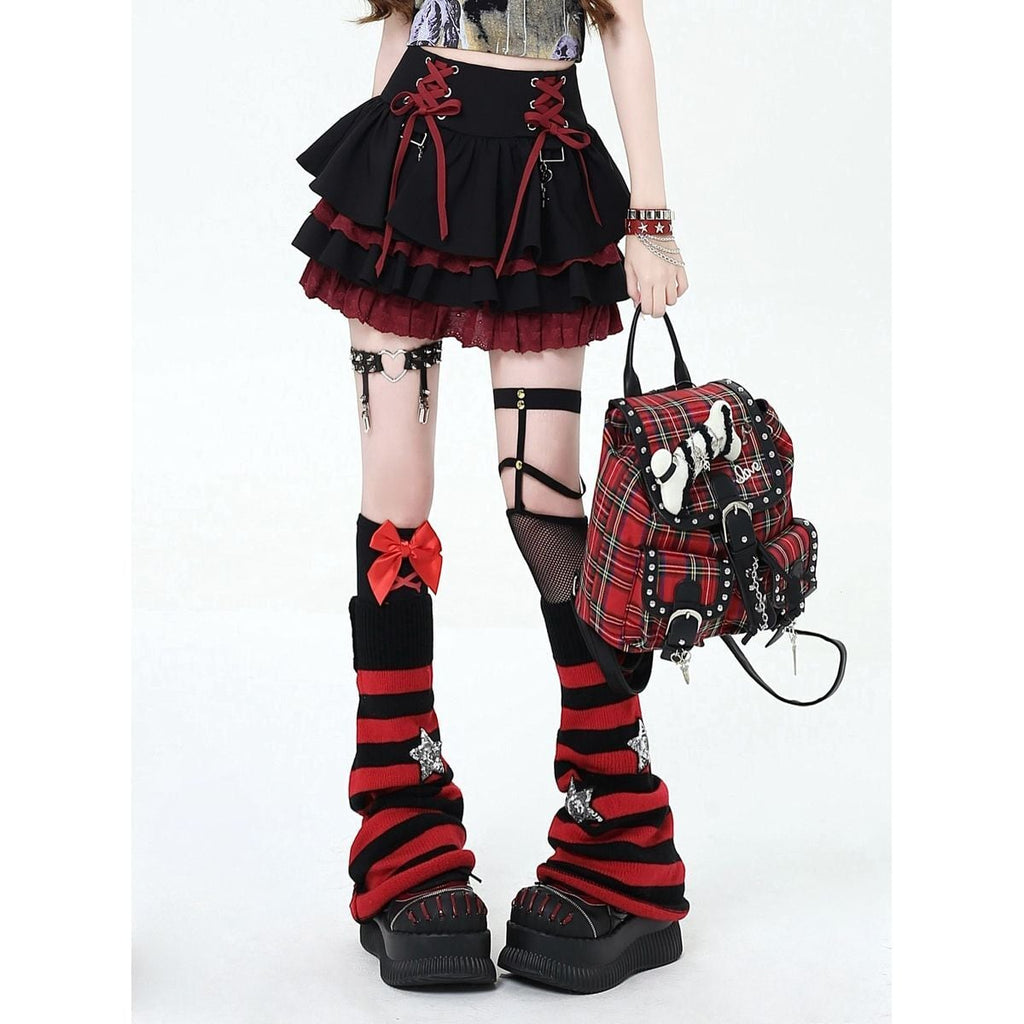 Jirai-kei Lace-Up Mini Skirt
