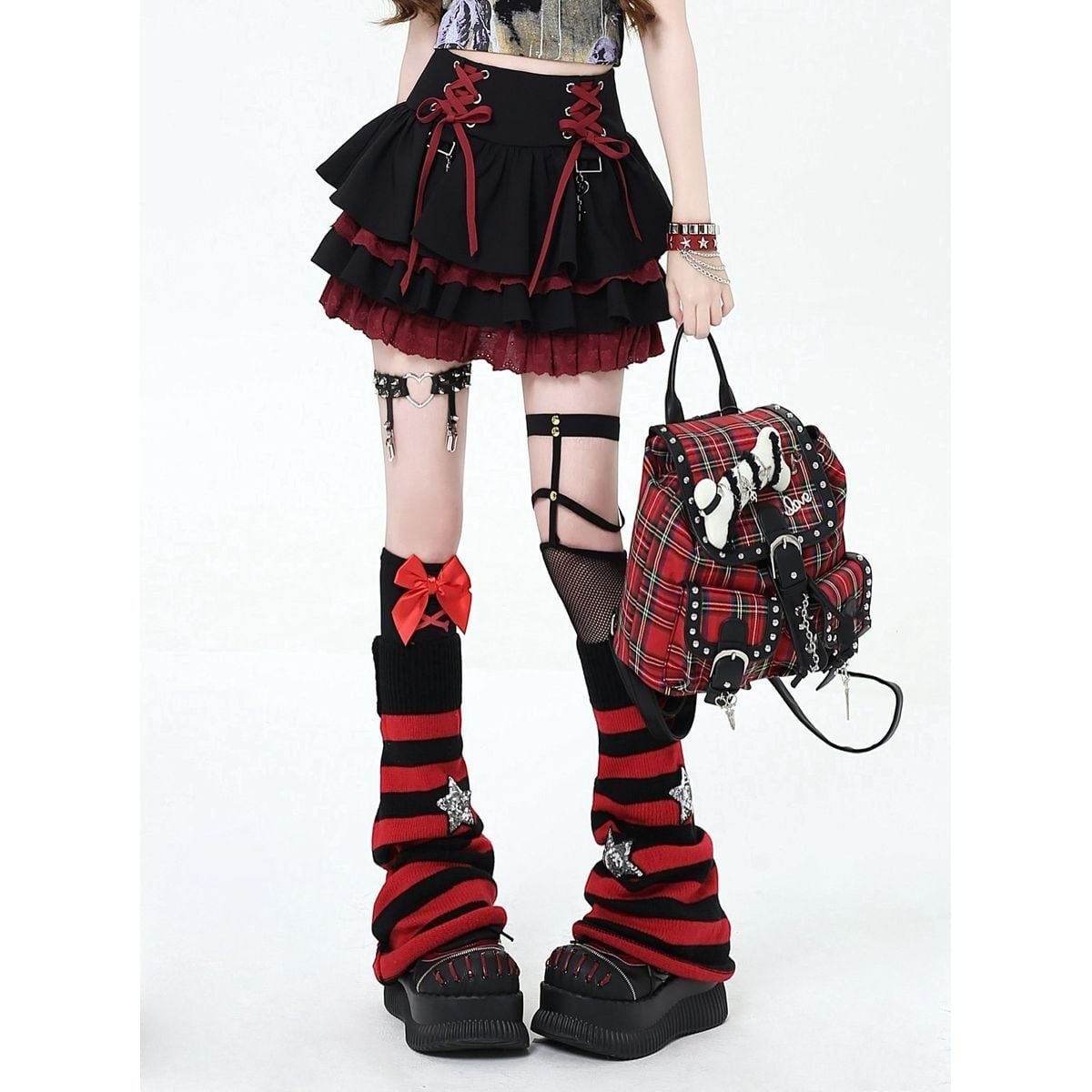 Jirai-kei Lace-Up Mini Skirt