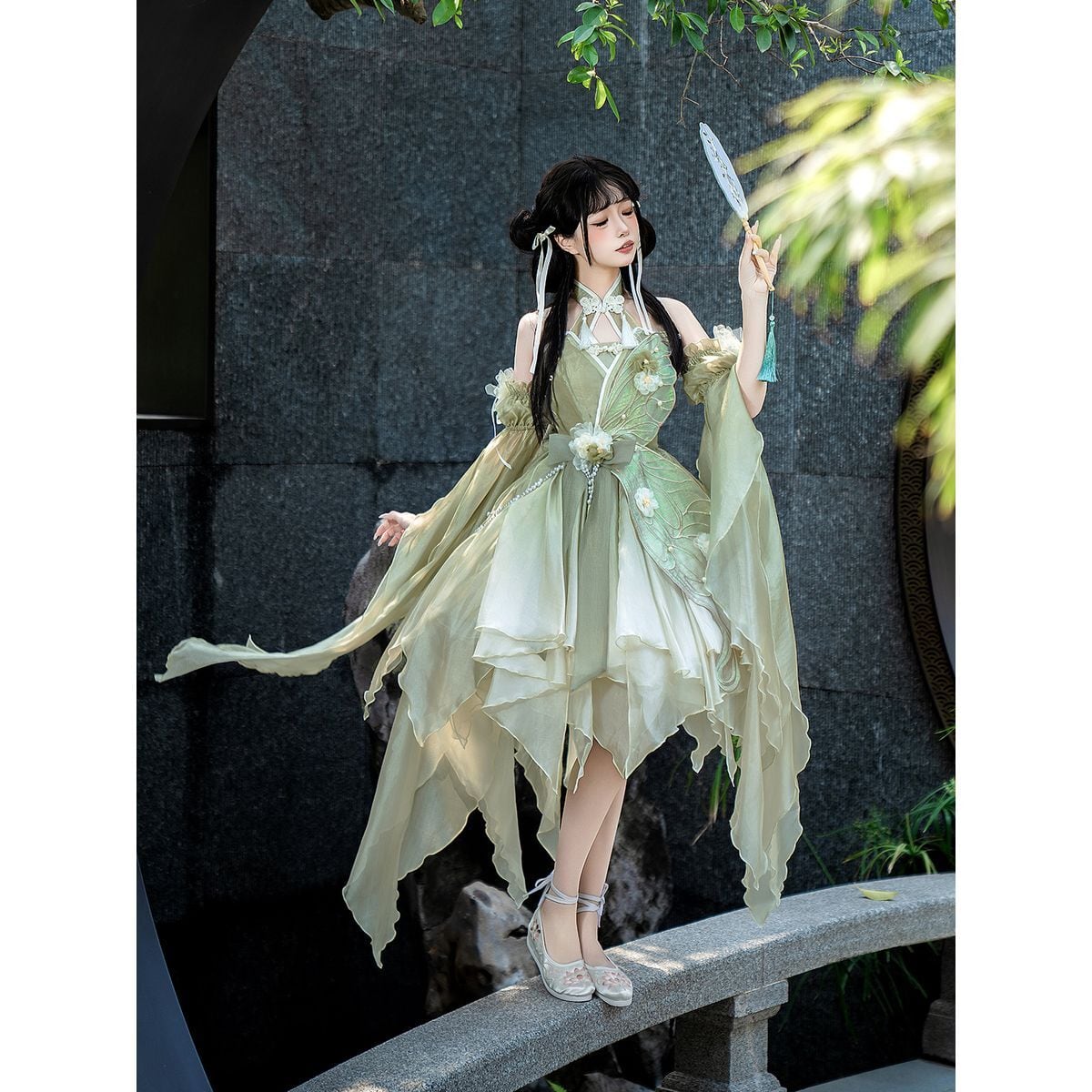 Butterfly Embroidered Chinese Dress Set