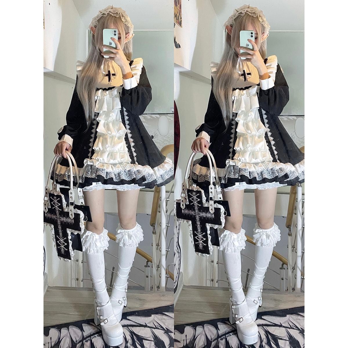 Dark Aesthetic Cross Gothic Dress