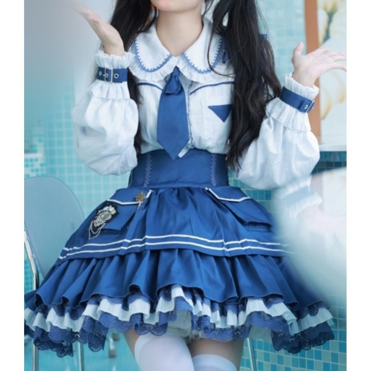 Cute Ruffle Jumper Skirt Outfit