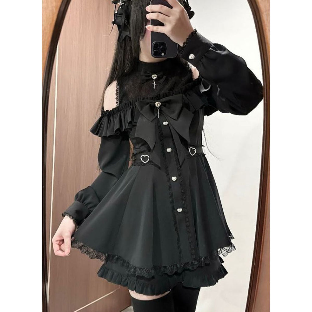 Jirai-kei Open Shoulder Dress