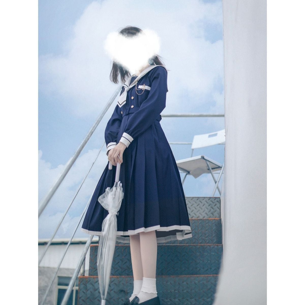 Elegant Sailor Collar Dress
