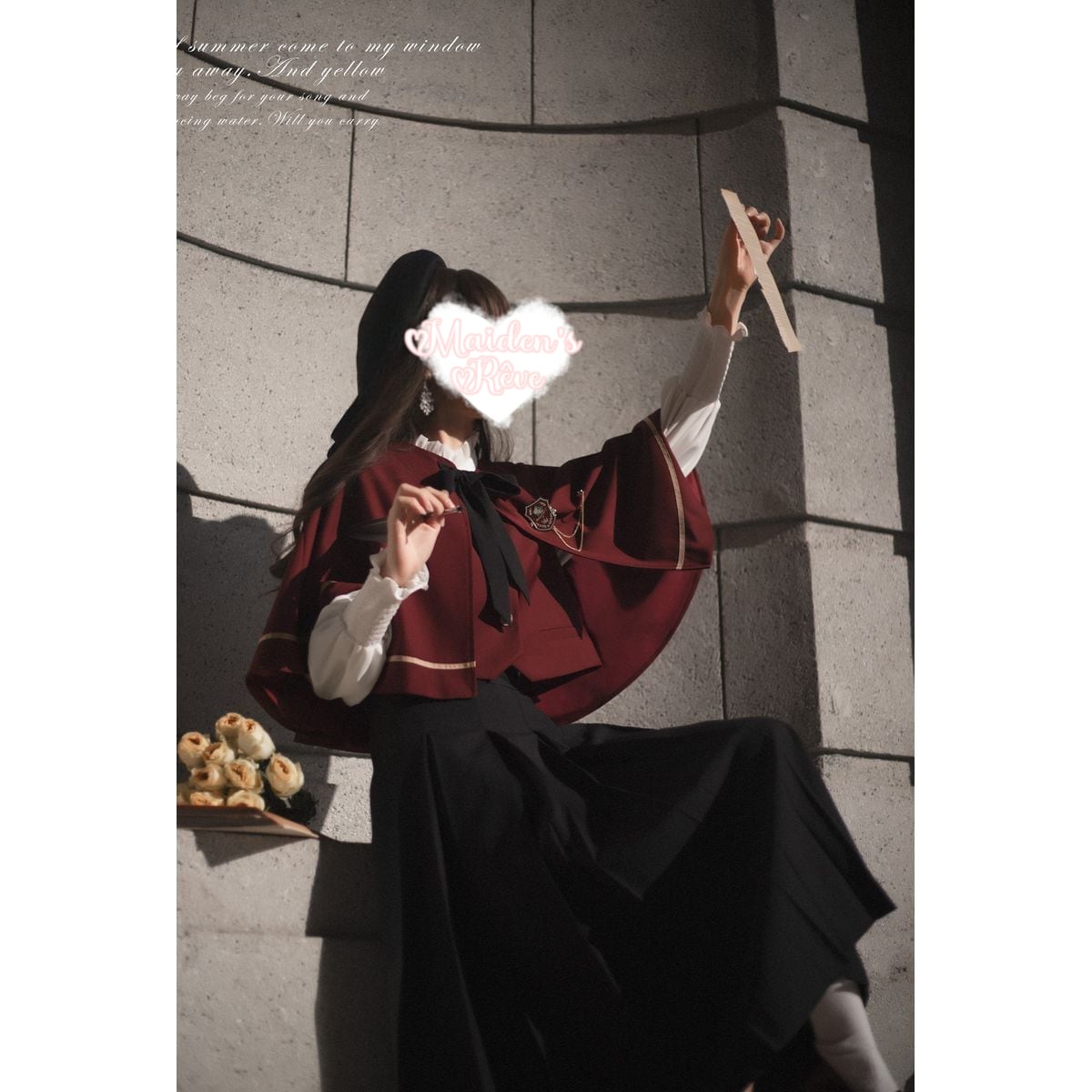 Elegant Long Skirt and Cape Ensemble