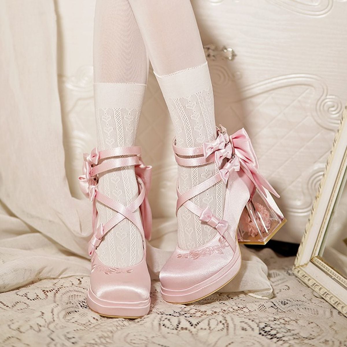 Elegant Flower Accent Pumps