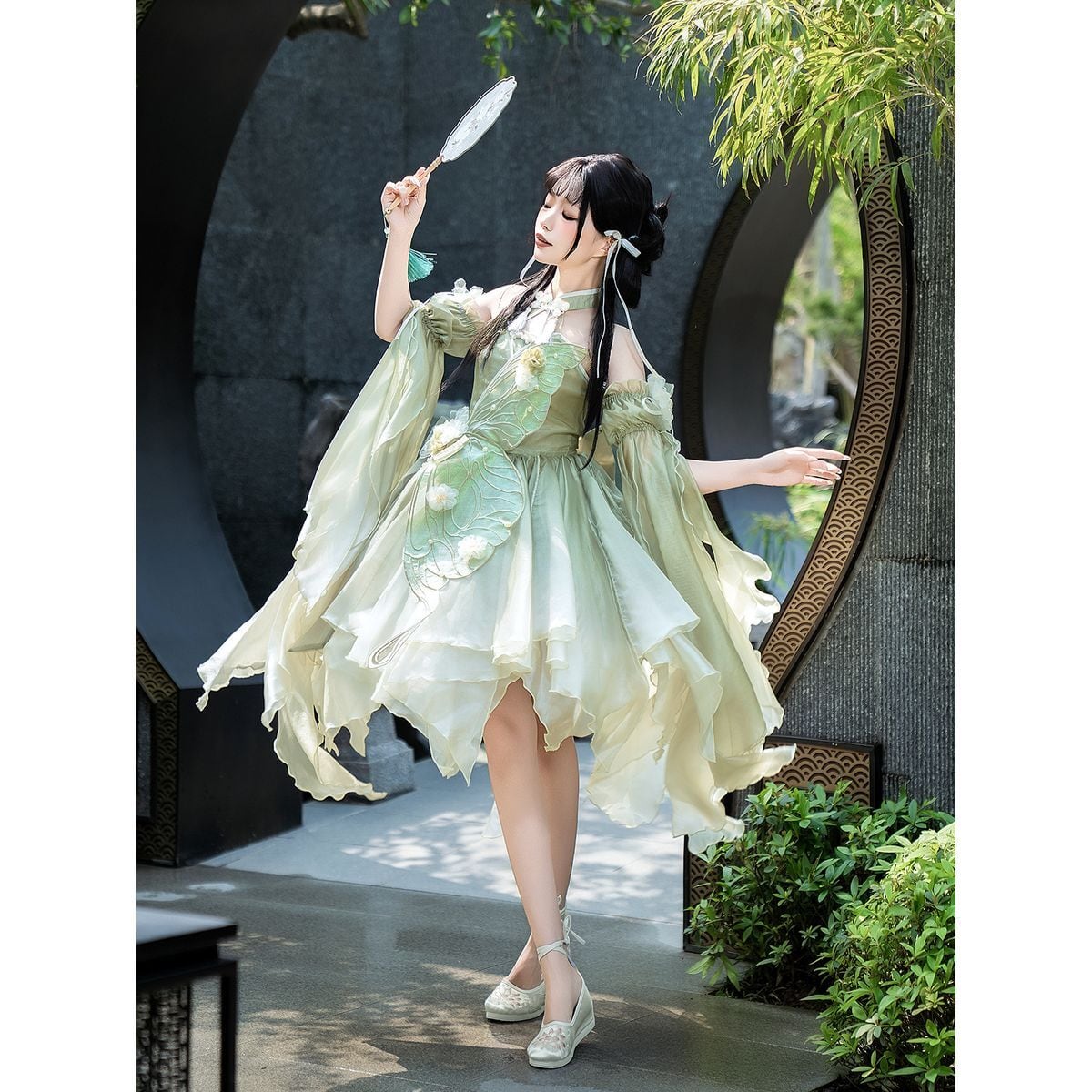 Butterfly Embroidered Chinese Dress Set