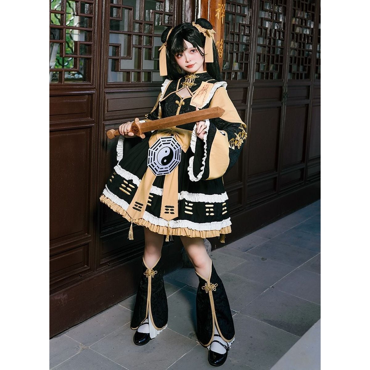 Chinese-Inspired Lolita Dress Ensemble