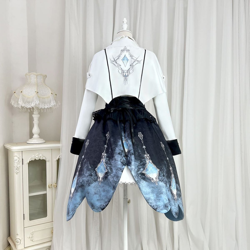 Stylish Military Cape Dress Set