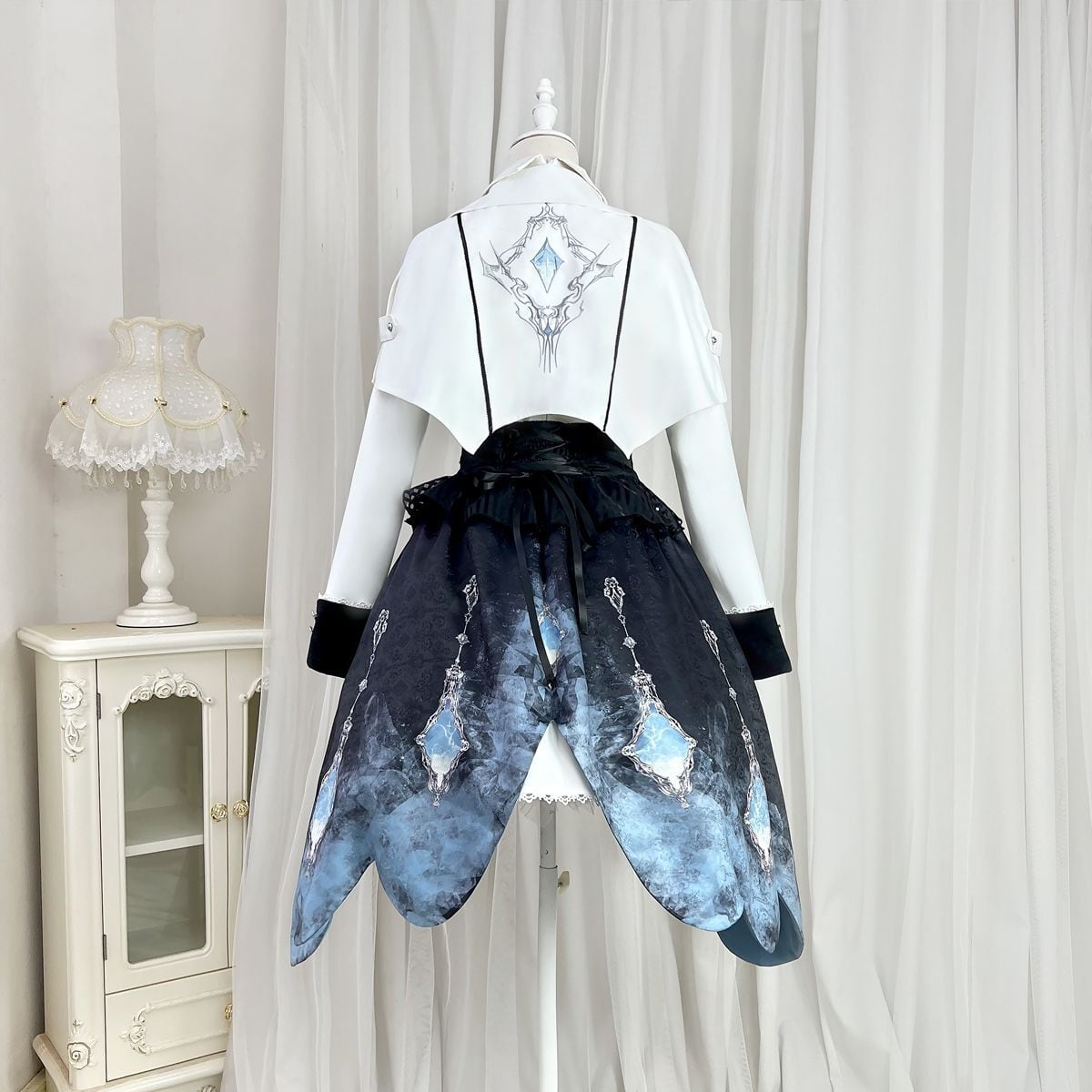 Stylish Military Cape Dress Set