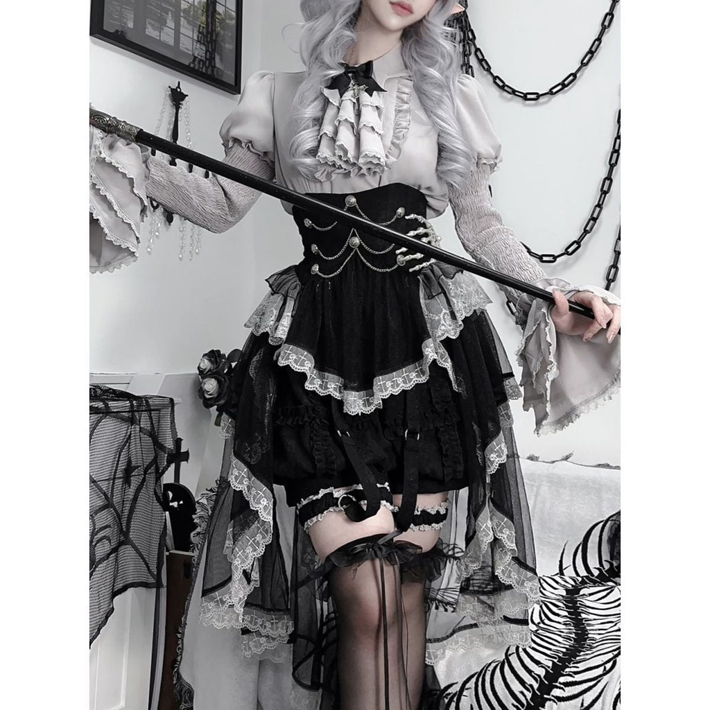 Elegant Gothic Lace Sleeve Ensemble