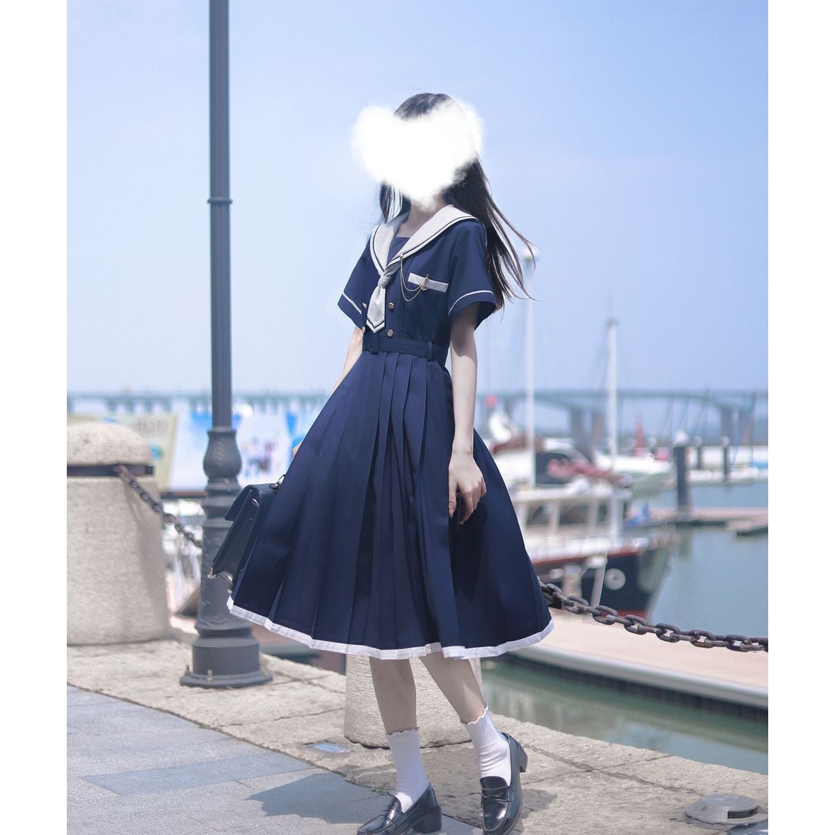 Elegant Sailor Collar Dress
