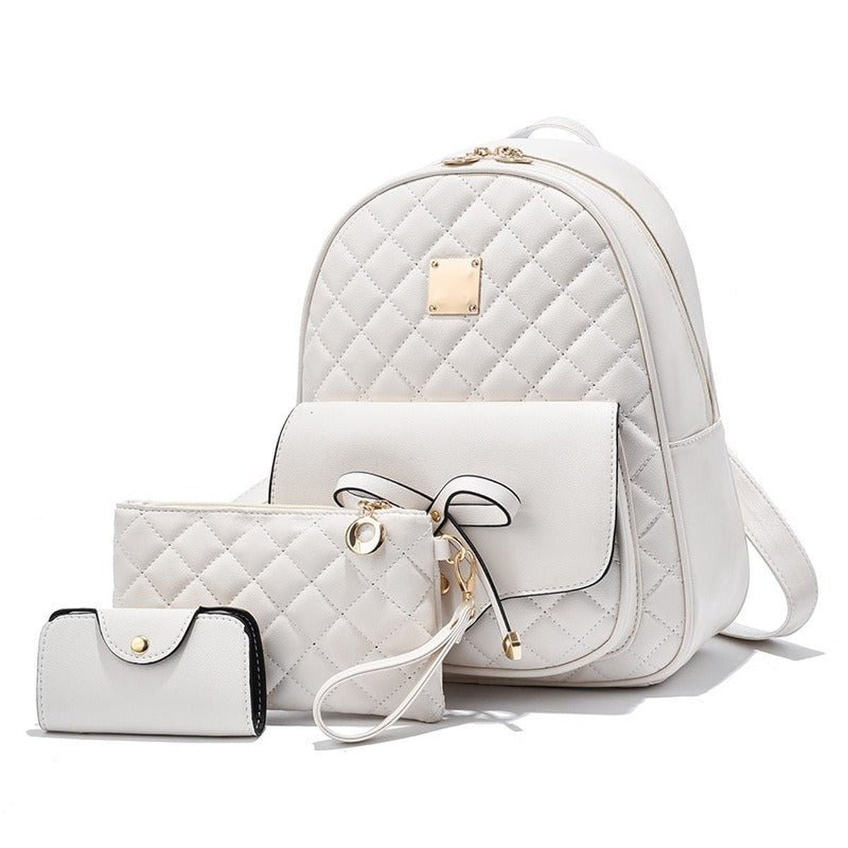 Ribbon Front Backpack with Pouch and Case