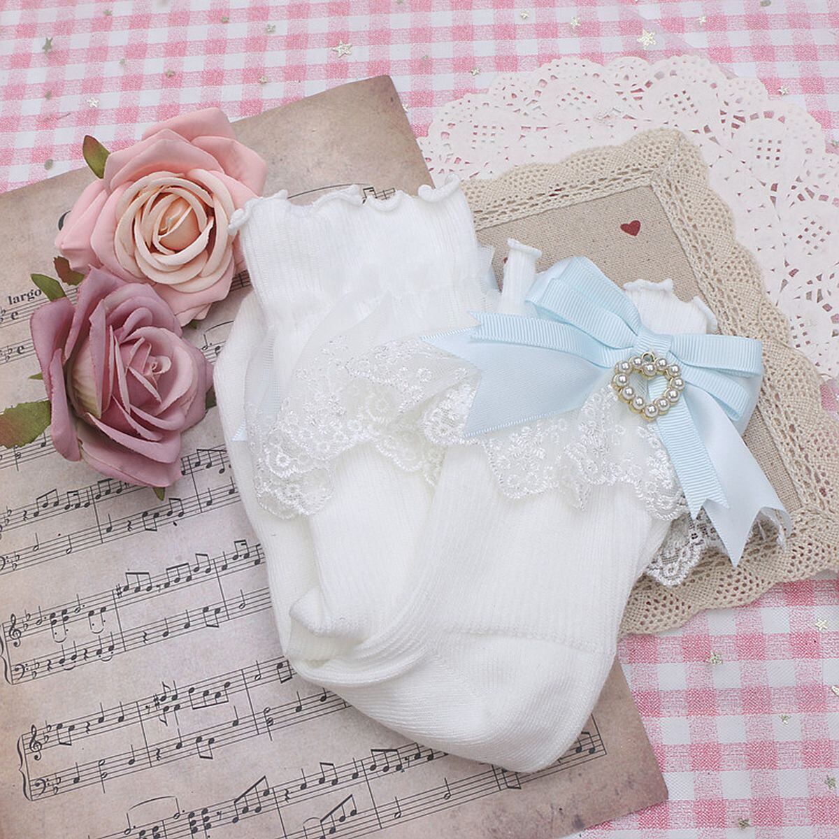 Heart Charm Socks with Back Ribbon