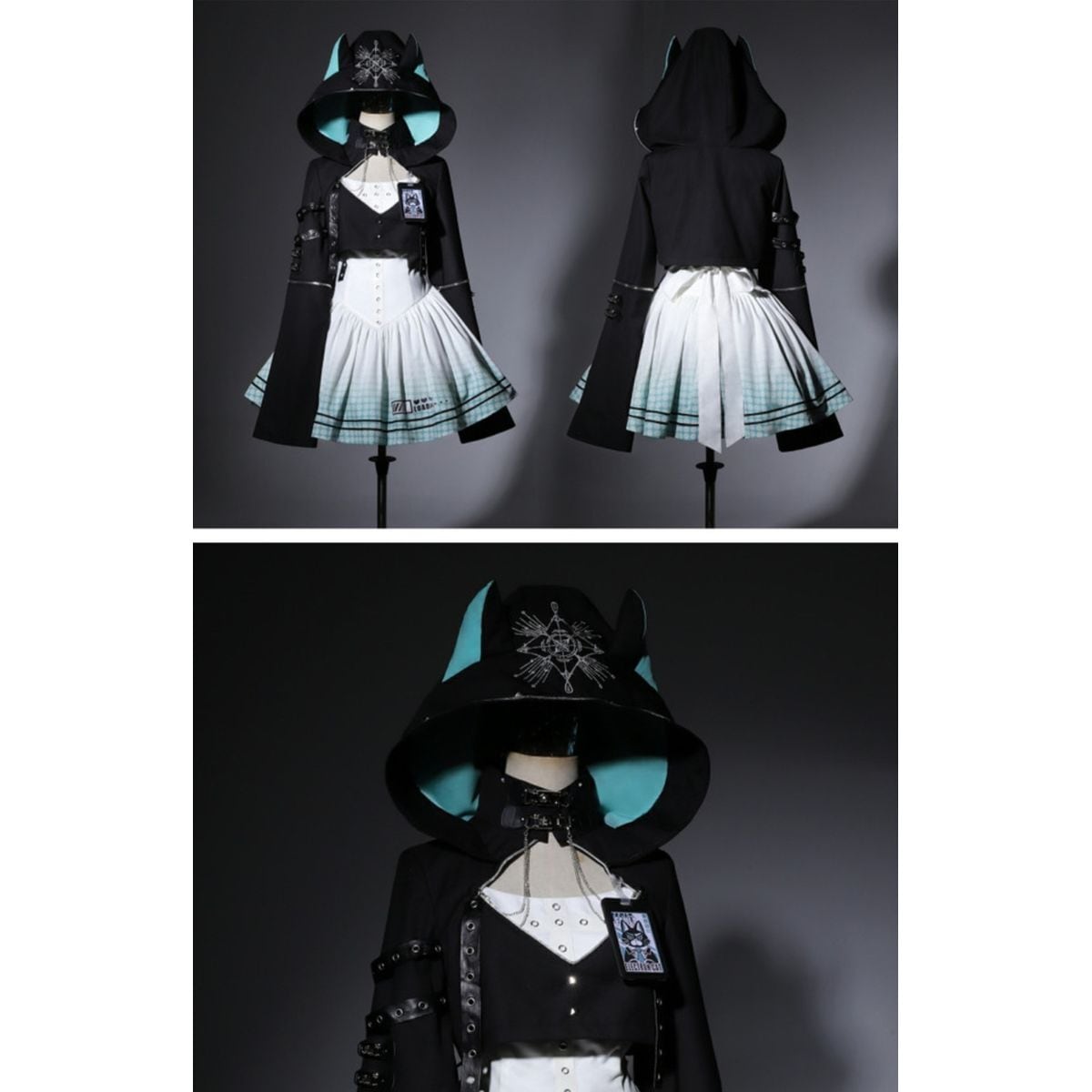 Cyberpunk Cat Ear Skirt Set