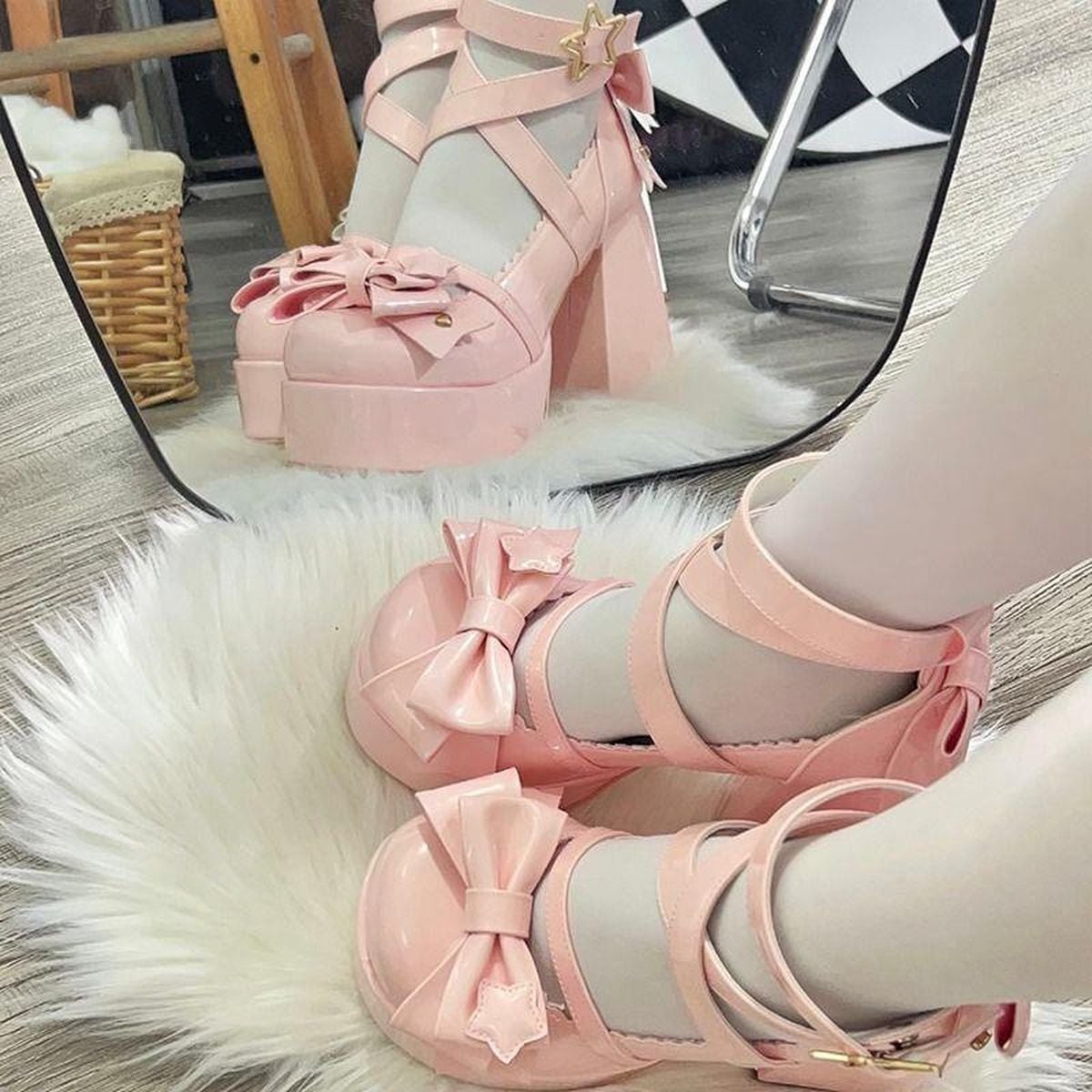Front Bow Star-Strap Lolita Shoes