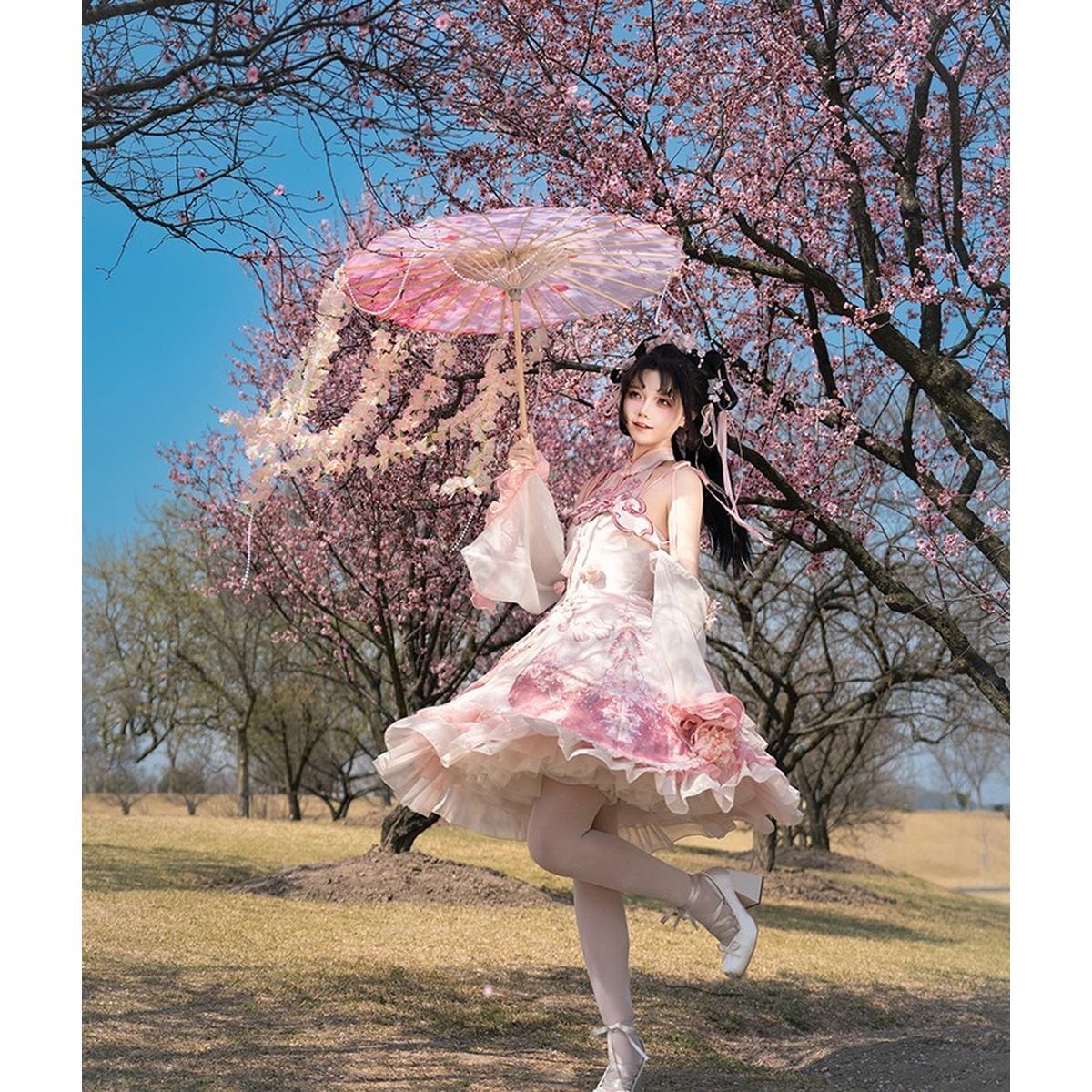 Cherry Blossom Chinese-Inspired Dress
