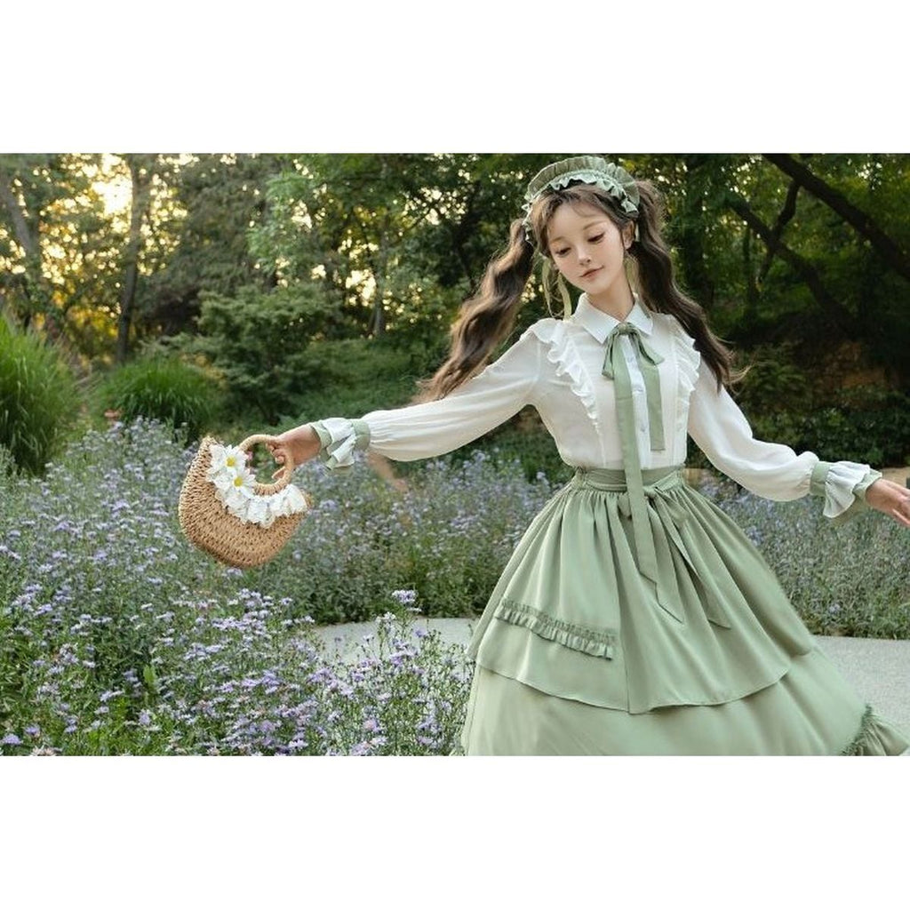 Sophisticated Green Long Skirt Outfit