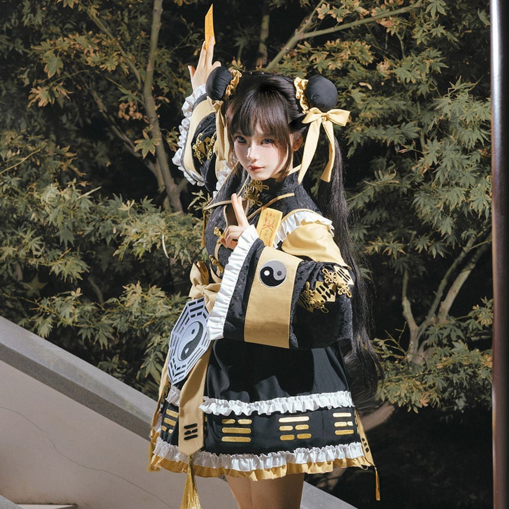 Chinese-Inspired Lolita Dress Ensemble