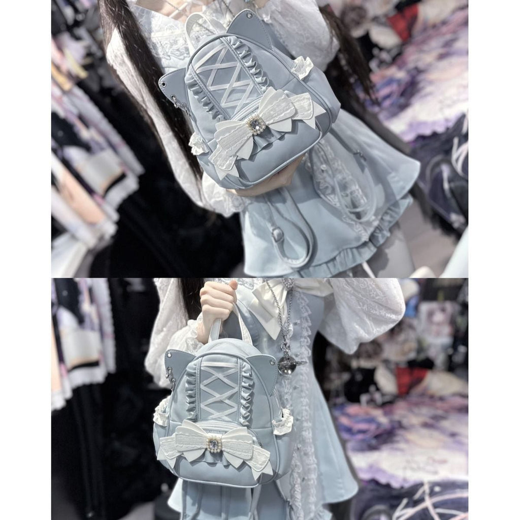 Kawaii Cat Ear Lace-Up Bag