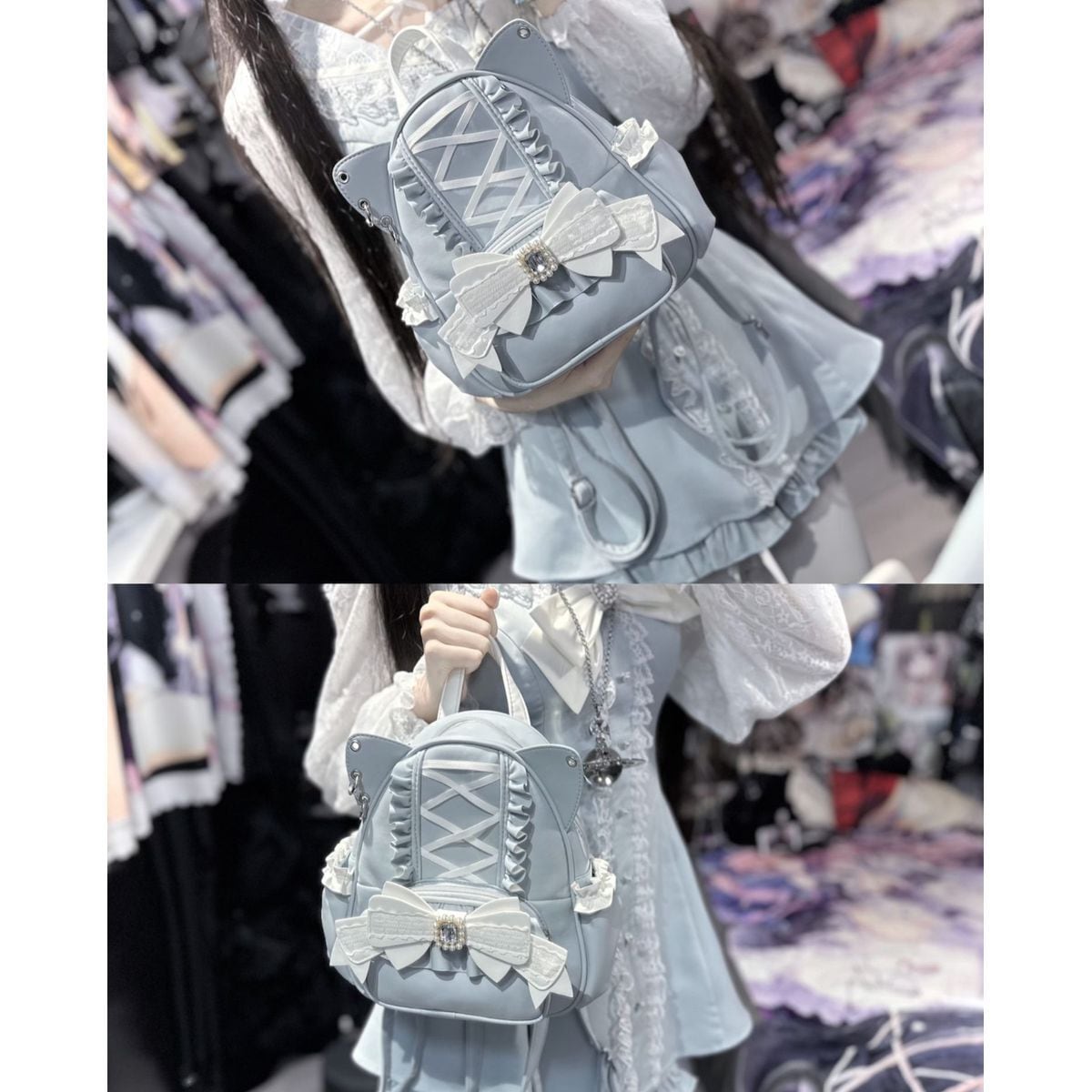 Kawaii Cat Ear Lace-Up Bag