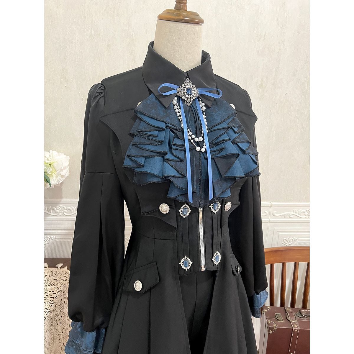 Noble Black and Blue Prince Attire