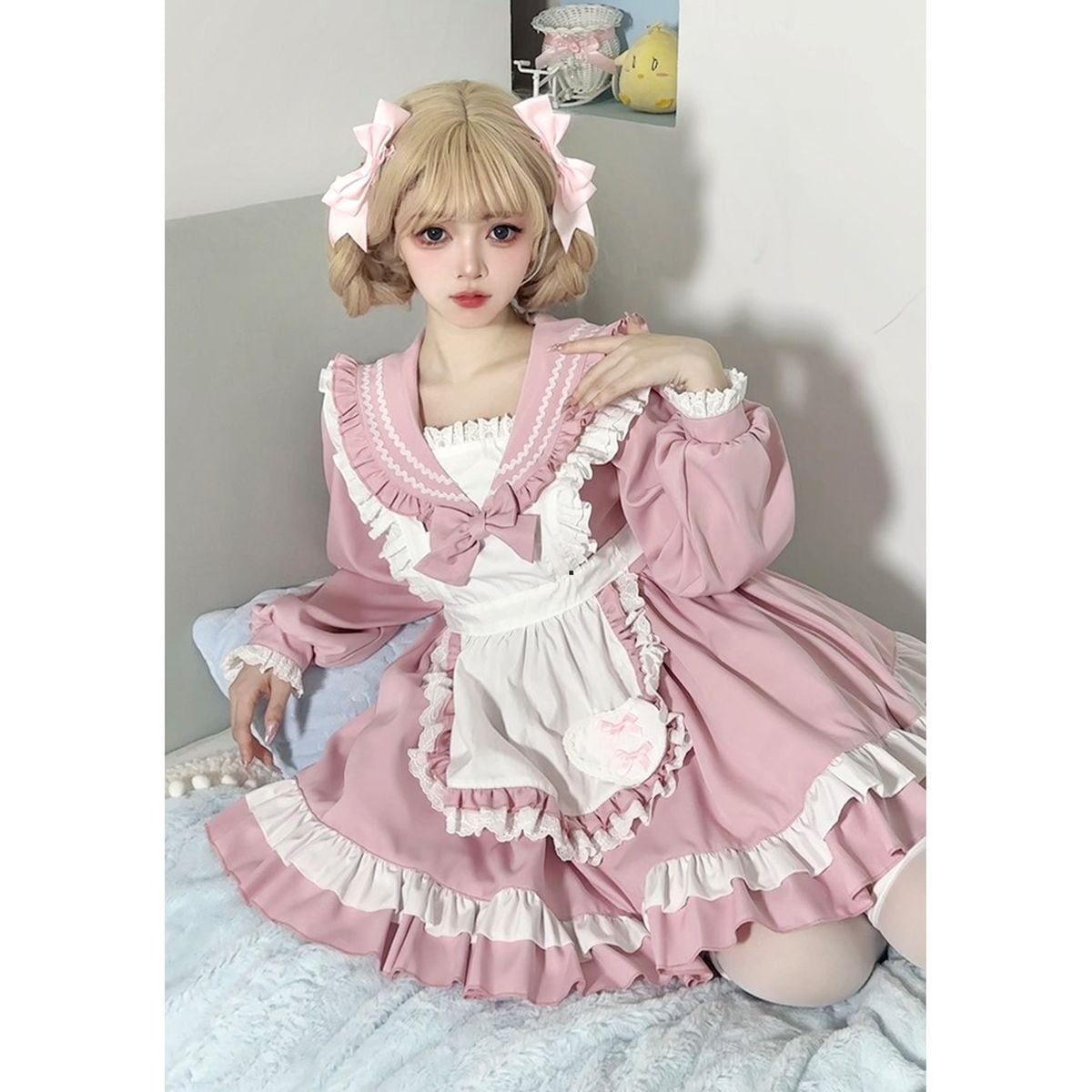 Sailor Collar Frill Maid Dress