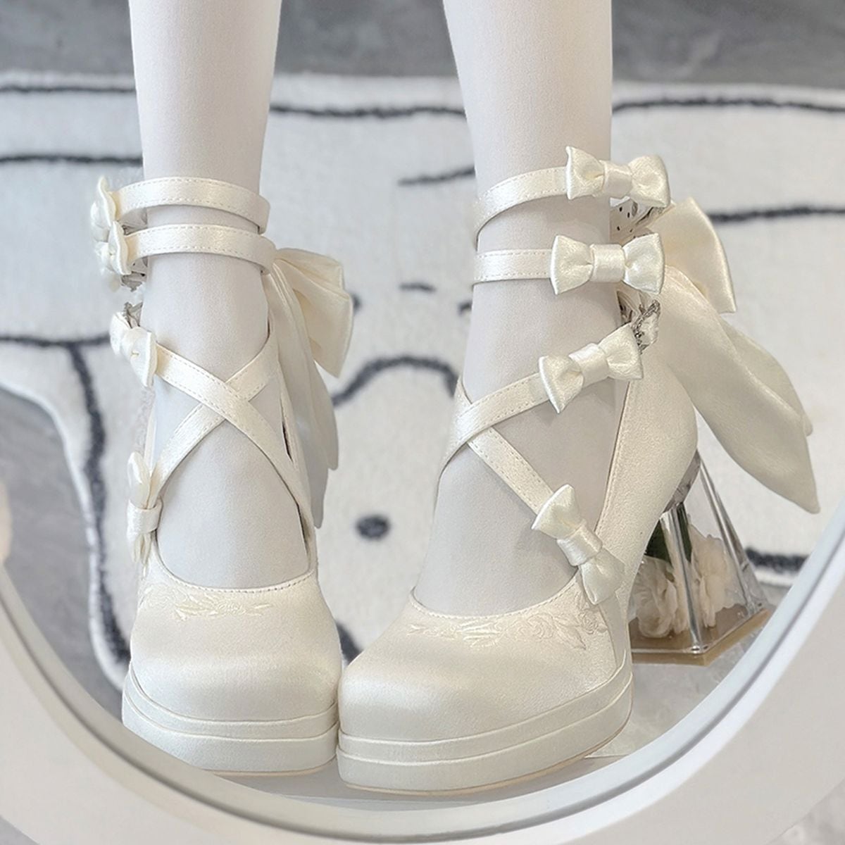 Elegant Flower Accent Pumps