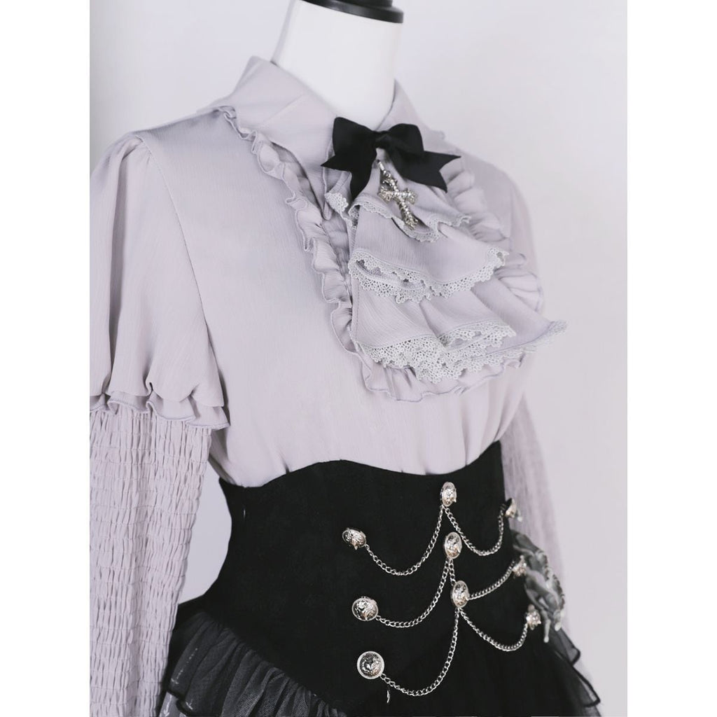 Elegant Gothic Lace Sleeve Ensemble