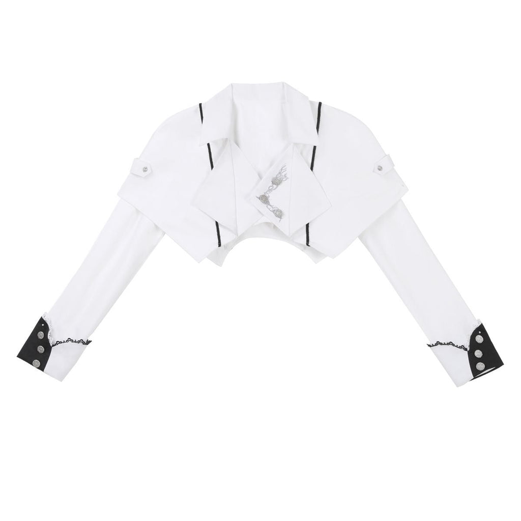 Stylish Military Cape Dress Set