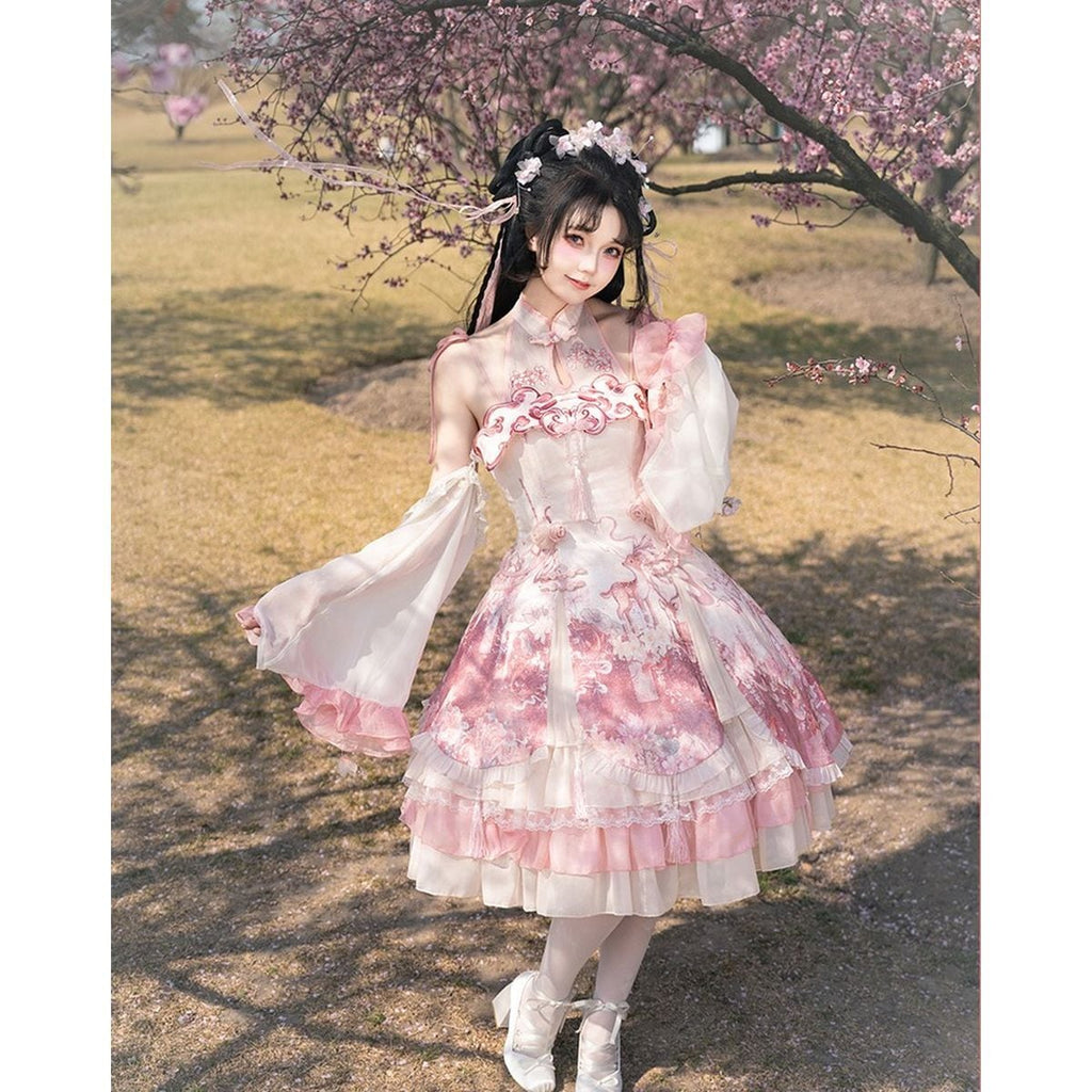 Cherry Blossom Chinese-Inspired Dress