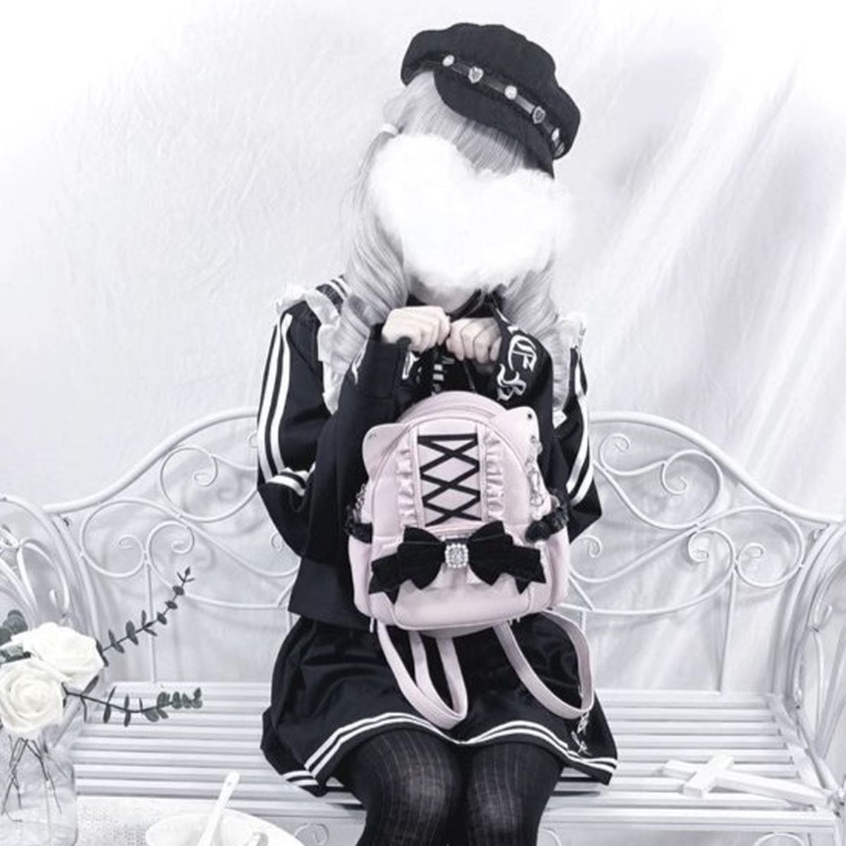 Kawaii Cat Ear Lace-Up Bag