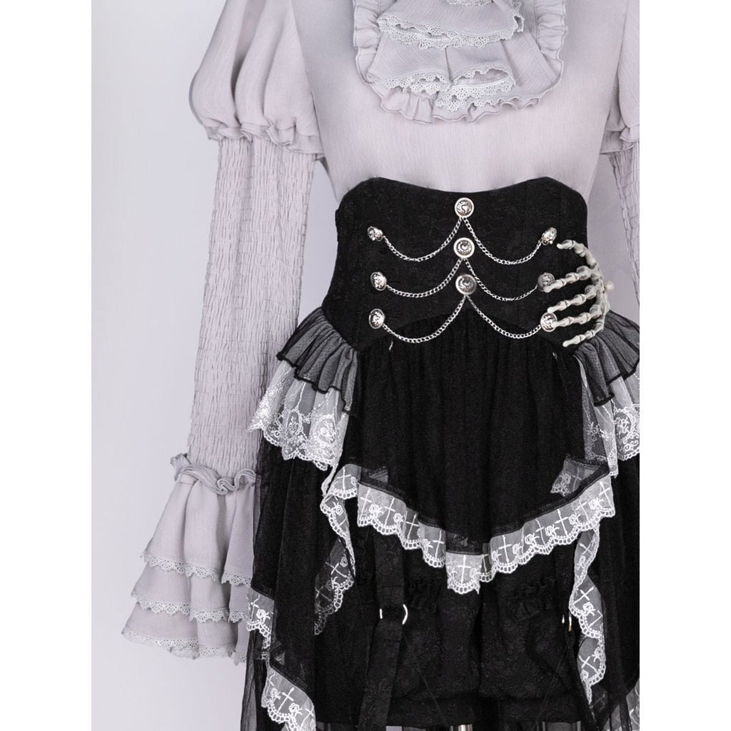 Elegant Gothic Lace Sleeve Ensemble