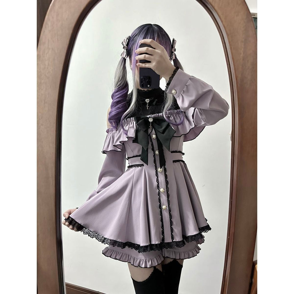 Jirai-kei Open Shoulder Dress