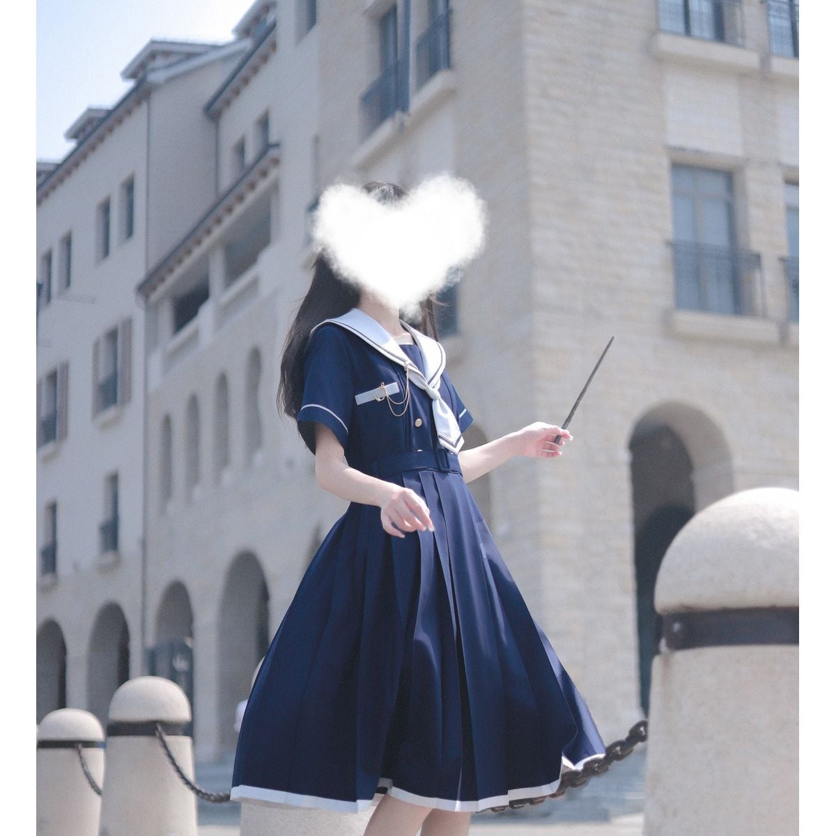 Elegant Sailor Collar Dress